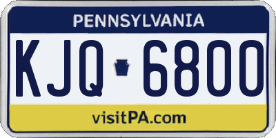 PA license plate KJQ6800