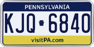 PA license plate KJQ6840