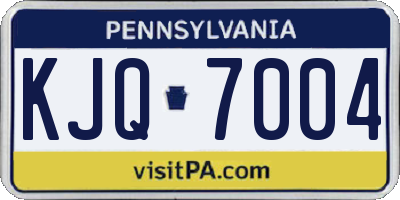 PA license plate KJQ7004