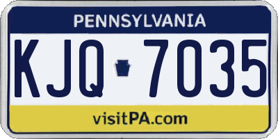 PA license plate KJQ7035