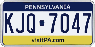 PA license plate KJQ7047