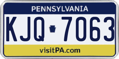 PA license plate KJQ7063