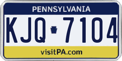 PA license plate KJQ7104