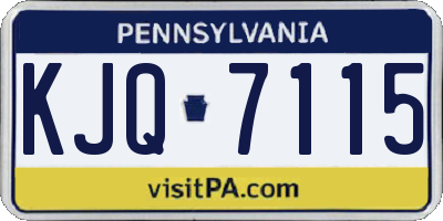 PA license plate KJQ7115