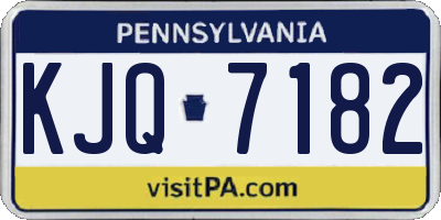 PA license plate KJQ7182