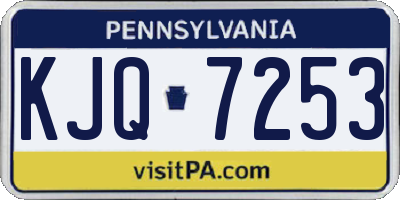 PA license plate KJQ7253