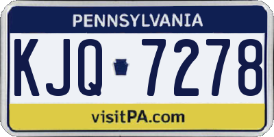 PA license plate KJQ7278