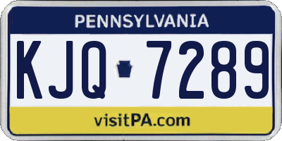 PA license plate KJQ7289