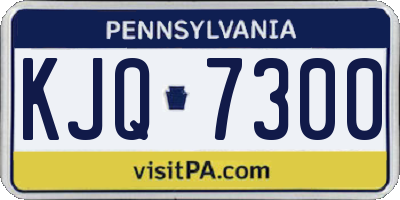 PA license plate KJQ7300