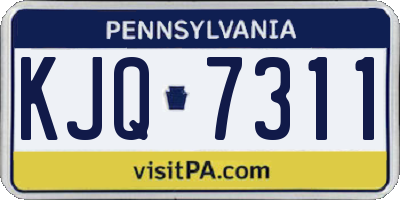 PA license plate KJQ7311