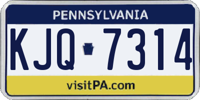 PA license plate KJQ7314