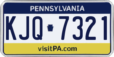 PA license plate KJQ7321