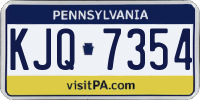 PA license plate KJQ7354