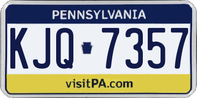 PA license plate KJQ7357