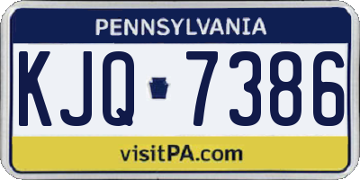 PA license plate KJQ7386