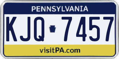 PA license plate KJQ7457