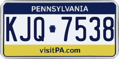 PA license plate KJQ7538