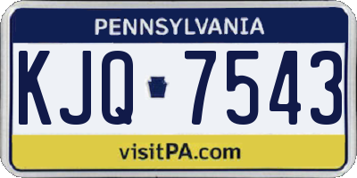PA license plate KJQ7543