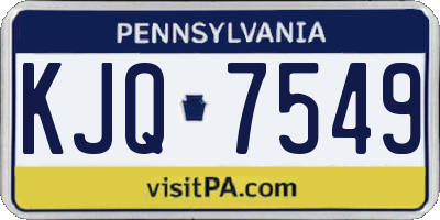 PA license plate KJQ7549