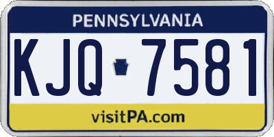 PA license plate KJQ7581