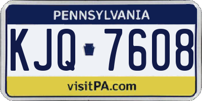 PA license plate KJQ7608