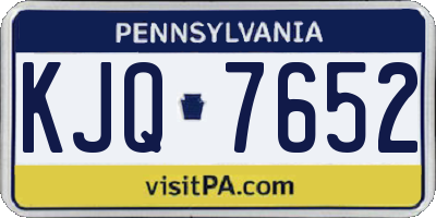 PA license plate KJQ7652