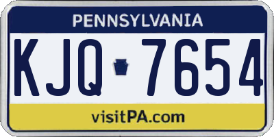 PA license plate KJQ7654