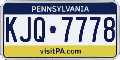 PA license plate KJQ7778