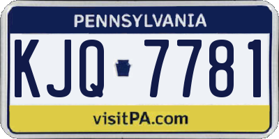 PA license plate KJQ7781
