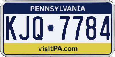 PA license plate KJQ7784