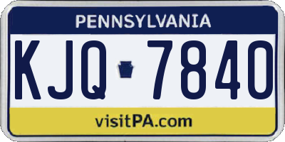 PA license plate KJQ7840