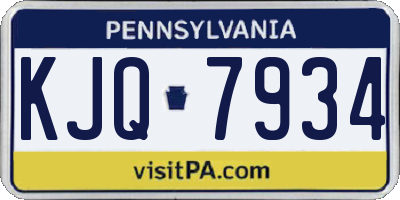 PA license plate KJQ7934