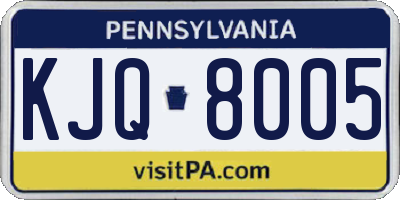 PA license plate KJQ8005