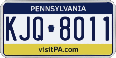 PA license plate KJQ8011
