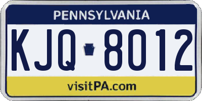 PA license plate KJQ8012