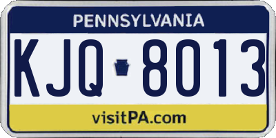 PA license plate KJQ8013