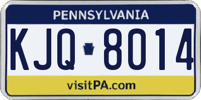 PA license plate KJQ8014