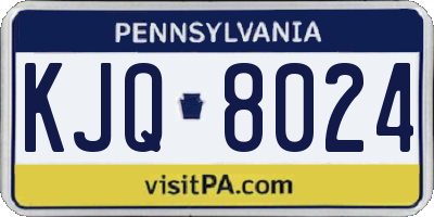 PA license plate KJQ8024