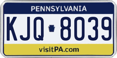 PA license plate KJQ8039