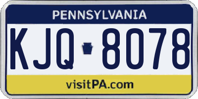 PA license plate KJQ8078
