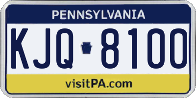 PA license plate KJQ8100