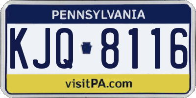 PA license plate KJQ8116
