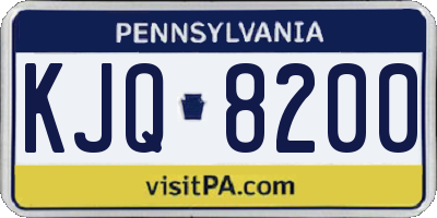PA license plate KJQ8200