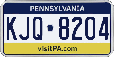 PA license plate KJQ8204