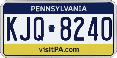 PA license plate KJQ8240