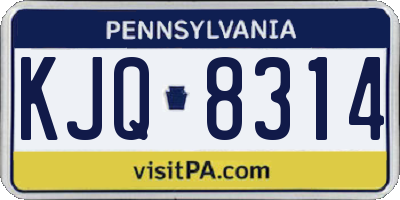 PA license plate KJQ8314