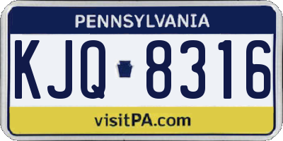 PA license plate KJQ8316