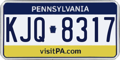 PA license plate KJQ8317