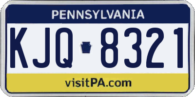 PA license plate KJQ8321