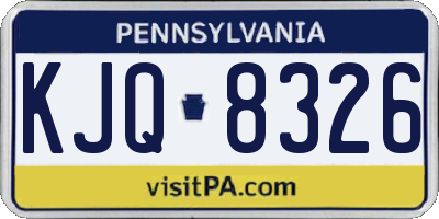 PA license plate KJQ8326